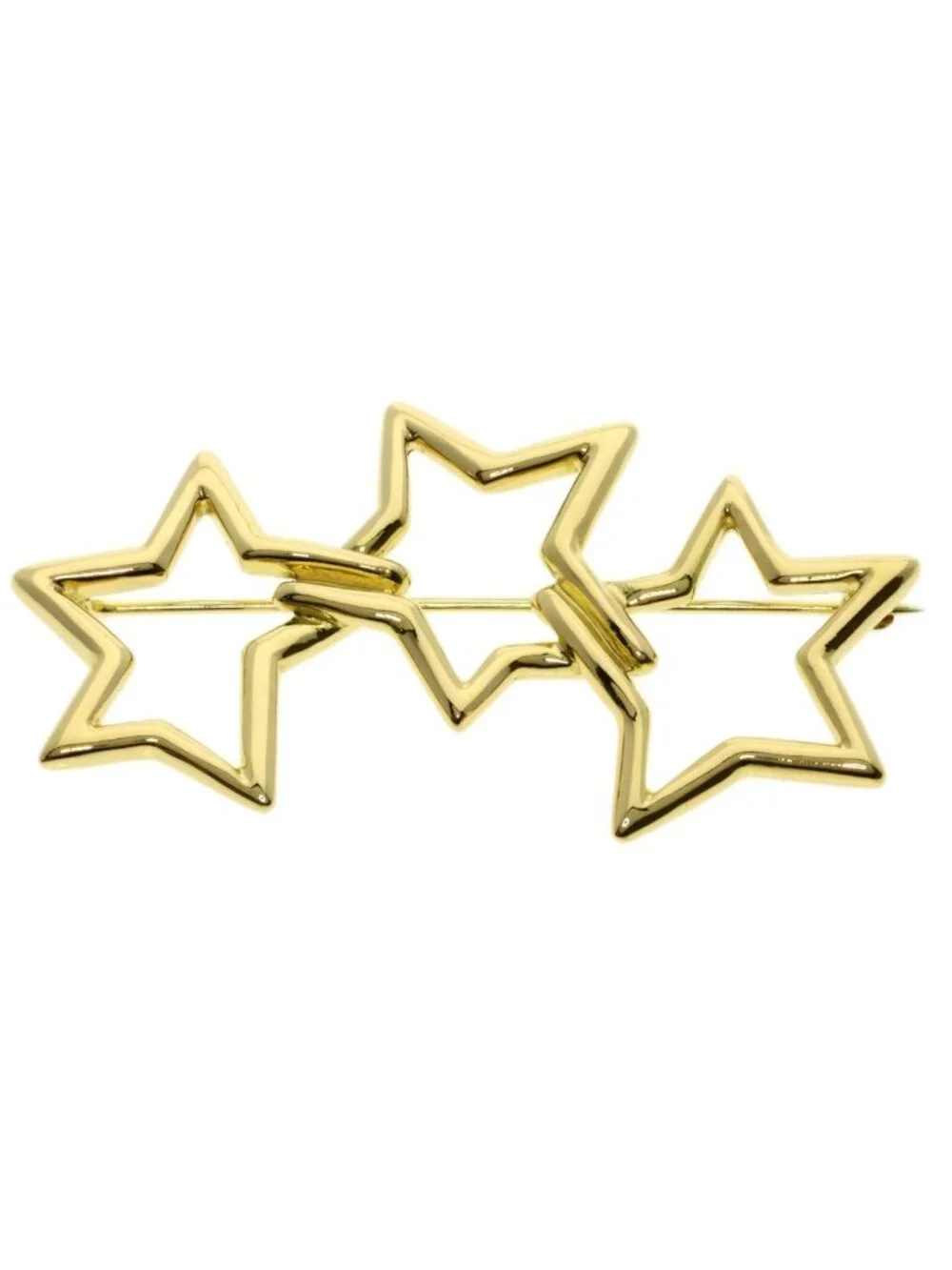 Tiffany & Co Triple Star Brooch 18k Yellow Gold